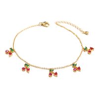 Wholesale Jewelry Color Zirconium Cherry Tropical Fruit Copper Anklet Nihaojewelry sku image 13