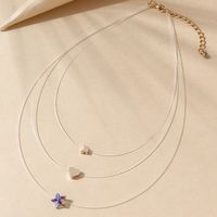 Wholesale Jewelry Glass Star Butterfly Heart Pendant Multi-layer Necklace Nihaojewelry sku image 1
