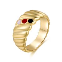 Wholesale Jewelry Retro Geometric Color Dots Copper Ring Nihaojewelry sku image 1