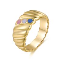Wholesale Jewelry Retro Geometric Color Dots Copper Ring Nihaojewelry sku image 3