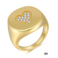 Vente En Gros Bijoux Bague En Cuivre Zircon Incrusté Coeur Nihaojewelry sku image 3