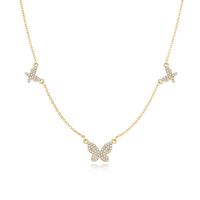 Wholesale Jewelry Fashion Butterfly Copper Inlaid Zircon Necklace Nihaojewelry sku image 1