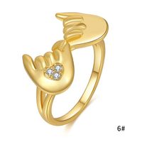 Wholesale Jewelry Zircon Heart Hand Copper Ring Nihaojewelry sku image 1