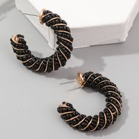 Wholesale Jewelry Bohemian C-shaped Rice Beads Geometric Earrings Nihaojewelry sku image 2