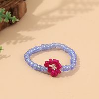 Wholesale Jewelry Bohemian Handmade Crystal Flower Color Beaded Ring Nihaojewelry sku image 2