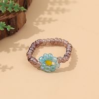 Wholesale Jewelry Bohemian Handmade Crystal Flower Color Beaded Ring Nihaojewelry sku image 5