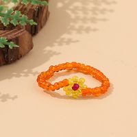 Wholesale Jewelry Bohemian Handmade Crystal Flower Color Beaded Ring Nihaojewelry sku image 8