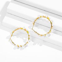 Wholesale Jewelry Round Pearl Rice Bead Winding Earrings Nihaojewelry sku image 1