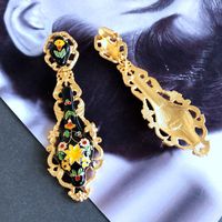 Wholesale Jewelry Retro Color Enamel Embossed Ear Clip Nihaojewelry sku image 2