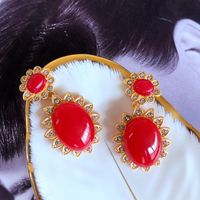 Wholesale Jewelry Retro Oval Stone Earrings Nihaojewelry sku image 1