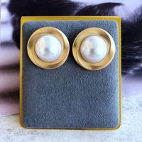 Vente En Gros Bijoux Rétro Perle Coeur Forme Géométrique Boucles D&#39;oreilles Nihaojewelry sku image 9