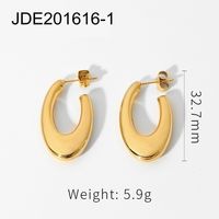 Wholesale Jewelry Oval U-shaped Stainless Steel Fashion Earrings Nihaojewelry sku image 1