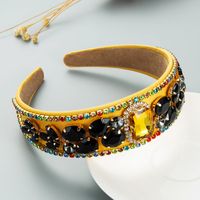 Wholesale Jewelry Baroque Inlaid Rhinestones Gemstones Fabric Headband Nihaojewelry sku image 1