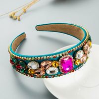 Wholesale Jewelry Baroque Inlaid Rhinestones Gemstones Fabric Headband Nihaojewelry sku image 4