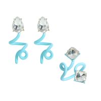 Wholesale Jewelry Alloy Diamond Irregular Twisted Earring Ring Set Nihaojewelry sku image 3