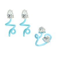 Großhandel Schmuck Legierung Diamant Unregelmäßig Verdrehter Ohrring Set Nihaojewelry sku image 4