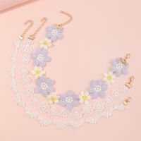 Nihaojewelry Wholesale Jewelry Fashion Purple And White Cloth Flower Children's Necklace main image 2
