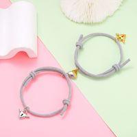 Simple Style Heart Alloy Plating No Inlaid Couple Bracelets main image 4