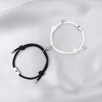 Nihaojewelry Wholesale Jewelry Simple Stainless Steel Sun And Moon Magnet Couple Bracelets main image 6
