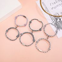 Wholesale Jewelry Stripes Magnet Attracting Stainless Steel Couple Bracelet A Pair Of Set Nihaojewelry main image 5