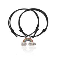 Wholesale Jewelry Wax Thread Rainbow Letter Pendant Bracelet A Pair Of Set Nihaojewelry main image 6