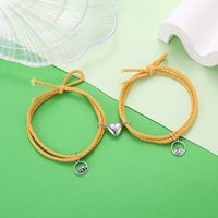 Großhandel Schmuck Einfache Gummiband Seil Herz Schlüssel Schloss Paar Armband Set Nihao Schmuck sku image 5