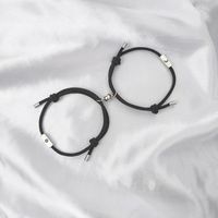Nihaojewelry Wholesale Jewelry Simple Stainless Steel Sun And Moon Magnet Couple Bracelets sku image 2