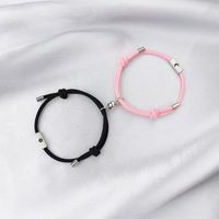 Nihaojewelry Wholesale Jewelry Simple Stainless Steel Sun And Moon Magnet Couple Bracelets sku image 9