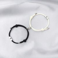 Nihaojewelry Wholesale Jewelry Simple Stainless Steel Sun And Moon Magnet Couple Bracelets sku image 11