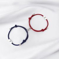 Nihaojewelry Wholesale Jewelry Simple Stainless Steel Sun And Moon Magnet Couple Bracelets sku image 12