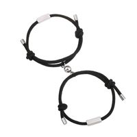 Wholesale Jewelry Stripes Magnet Attracting Stainless Steel Couple Bracelet A Pair Of Set Nihaojewelry sku image 1