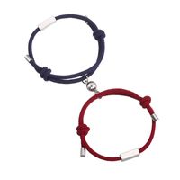 Wholesale Jewelry Stripes Magnet Attracting Stainless Steel Couple Bracelet A Pair Of Set Nihaojewelry sku image 7