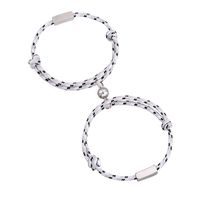 Wholesale Jewelry Stripes Magnet Attracting Stainless Steel Couple Bracelet A Pair Of Set Nihaojewelry sku image 11