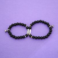Wholesale Jewelry Imitation Obsidian Beads Bracelet A Pair Of Set Nihaojewelry sku image 1
