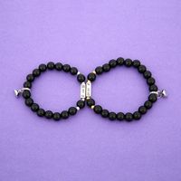 Wholesale Jewelry Imitation Obsidian Beads Bracelet A Pair Of Set Nihaojewelry sku image 3