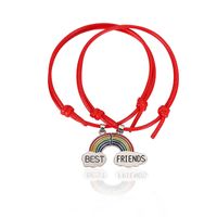 Wholesale Jewelry Wax Thread Rainbow Letter Pendant Bracelet A Pair Of Set Nihaojewelry sku image 3