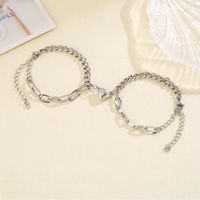 Wholesale Jewelry Heart Magnet Attracts Stainless Steel Bracelet A Pair Of Set Nihaojewelry sku image 1