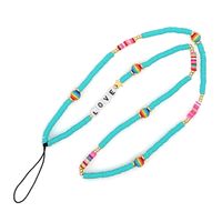 Nihaojewelry Wholesale Accessories Letter Mixed Color Soft Clay Striped Colored Mobile Phone Chain main image 6