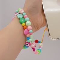 Wholesale Accessories Mixed Color Letters Round Beads Acrylic Mobile Phone Chain Nihaojewelry main image 1