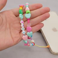 Wholesale Accessories Mixed Color Letters Round Beads Acrylic Mobile Phone Chain Nihaojewelry main image 5