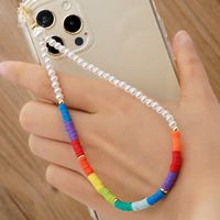 Wholesale Accessories Bohemian Style Color Imitation Pearl Beaded Mobile Phone Chain Nihaojewelry main image 2