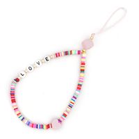 Wholesale Accessories Letter Love Mixed Color Beads Mobile Phone Chain Nihaojewelry main image 6
