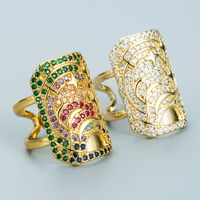 Wholesale Jewelry Star And Moon Carved Pattern Copper Ring Nihaojewelry main image 1
