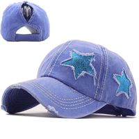 Wholesale Accessories Broken Hole Five-pointed Star Baseball Cap Nihaojewelry main image 5