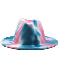 Wholesale Accessories Tie-dye Big Brim Woolen Jazz Top Hat Nihaojewelry main image 6