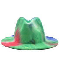 Wholesale Accessories Tie-dye Big Brim Woolen Jazz Top Hat Nihaojewelry main image 3