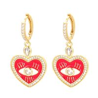 Wholesale Jewelry Heart Bordered Eyes Copper Earrings Nihaojewelry main image 1