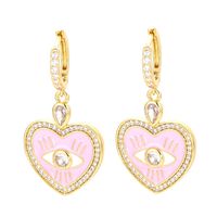 Wholesale Jewelry Heart Bordered Eyes Copper Earrings Nihaojewelry main image 3