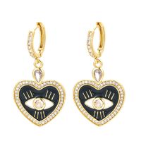 Wholesale Jewelry Heart Bordered Eyes Copper Earrings Nihaojewelry main image 4