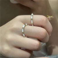 Wholesale Jewelry Ceramic White Drip Glaze Splicing Ring Nihaojewelry main image 3